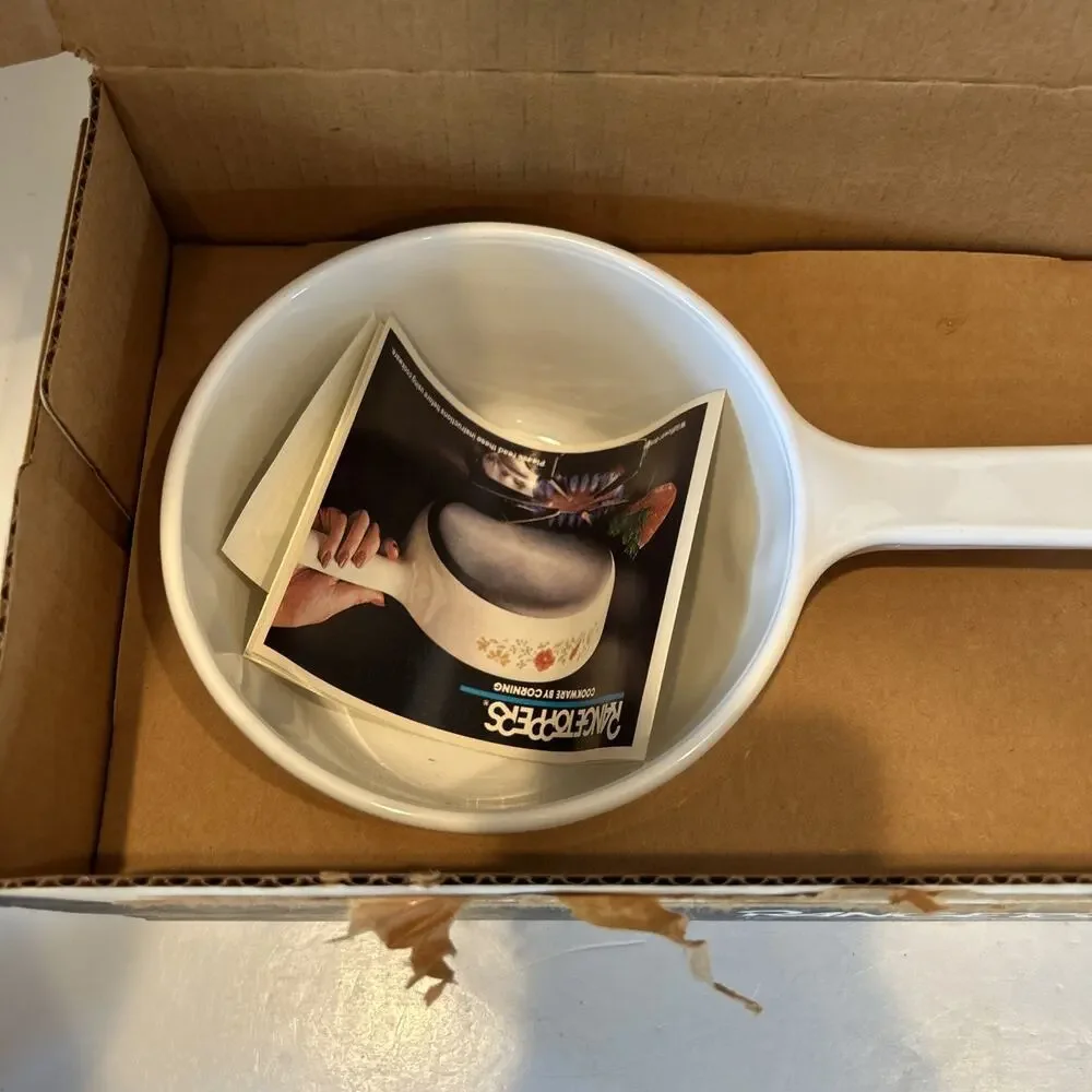 READ New Sealed Vtg 1980 Corningware RangeToppers skillet w/top Blue Cornflower